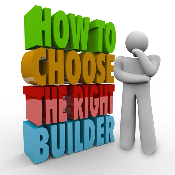 Hur för att välja rätt byggare tänkare fråga råd kontrakt — Stockfoto