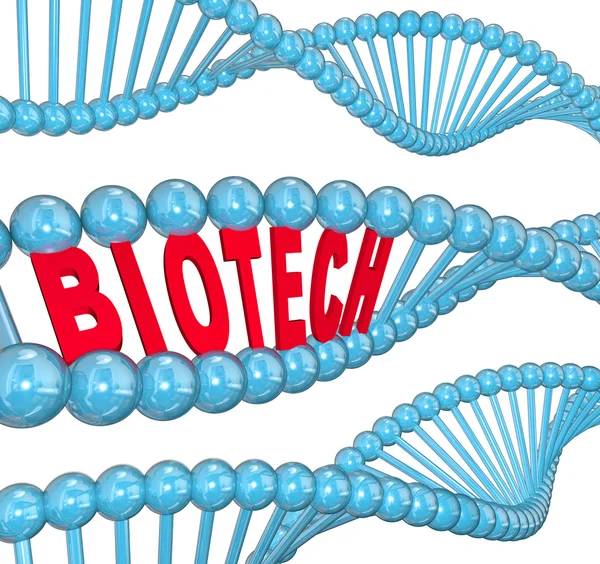 Biotech Word DNA Strand Tecnología Médica — Foto de Stock