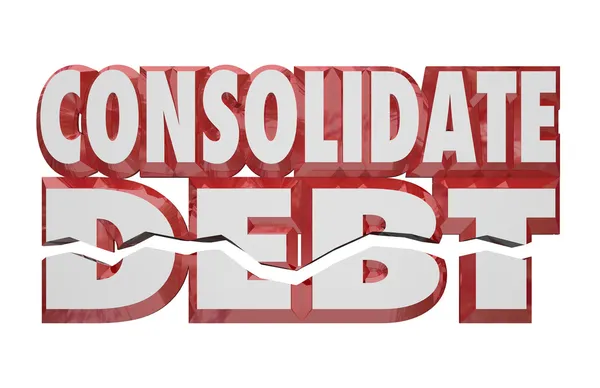 Consolidate Debt 3d Words — Stock Photo, Image