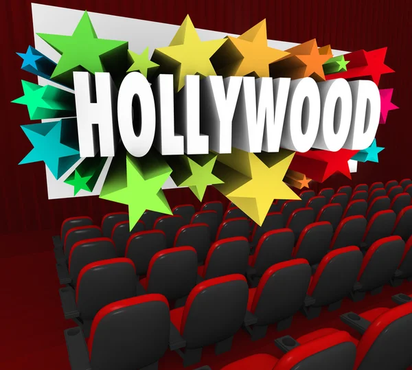 Hollywood Silver Screen Movie Theater Show Business Industry — Stock Photo, Image