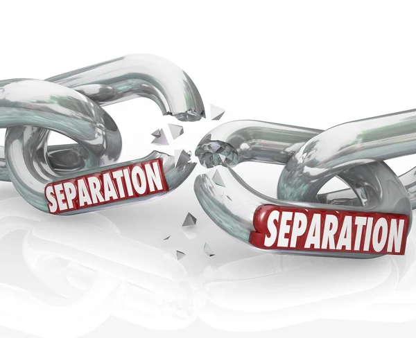 Separation word on chain links — Stock Photo, Image