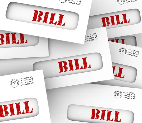 Bills Pile Overdue Payment — Stock Photo, Image