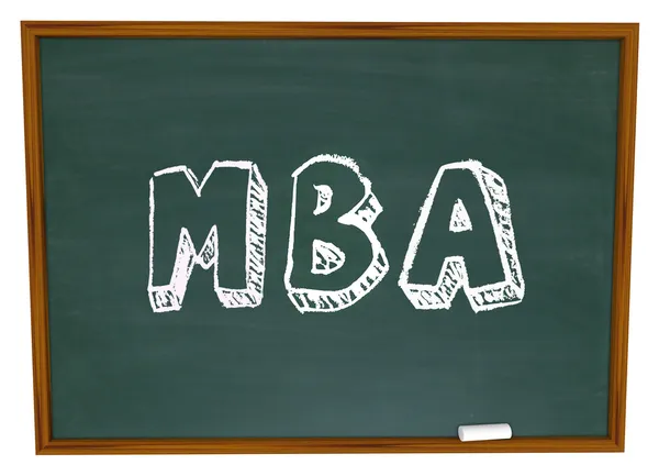 MBA meesters bedrijfskunde college mate krijt bestuur — Stockfoto