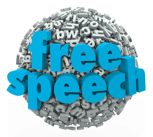 Free Speech Words Liberty Rights Freedom Beliefs — Stock Photo, Image