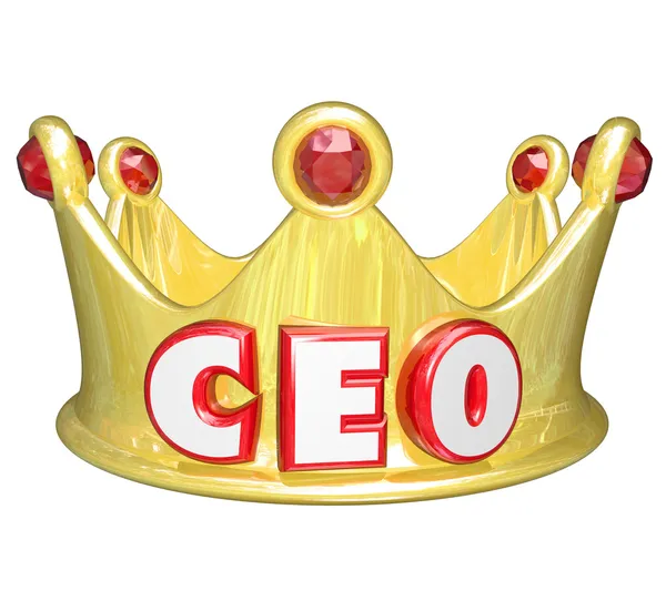 CEO word or acronym on a gold crown — Stock Photo, Image