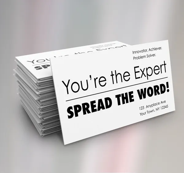 You're the Expert Spread Word Business Cards — Stock Photo, Image