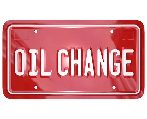 Mudança de óleo Red Car License Plate Mechanic Service Repair Shop — Fotografia de Stock