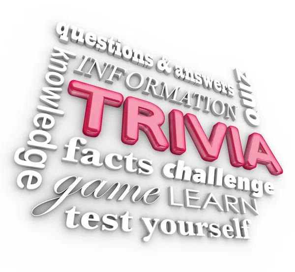 Trivia 3d Word Collage Game Questions Answers Quiz — Stock Photo, Image