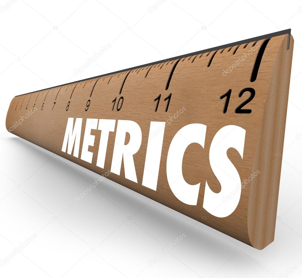 Metrics word on a wooden ruler