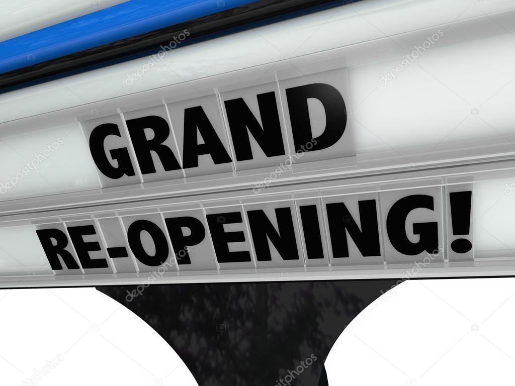 Grand Re-Opening Sign advertising a business