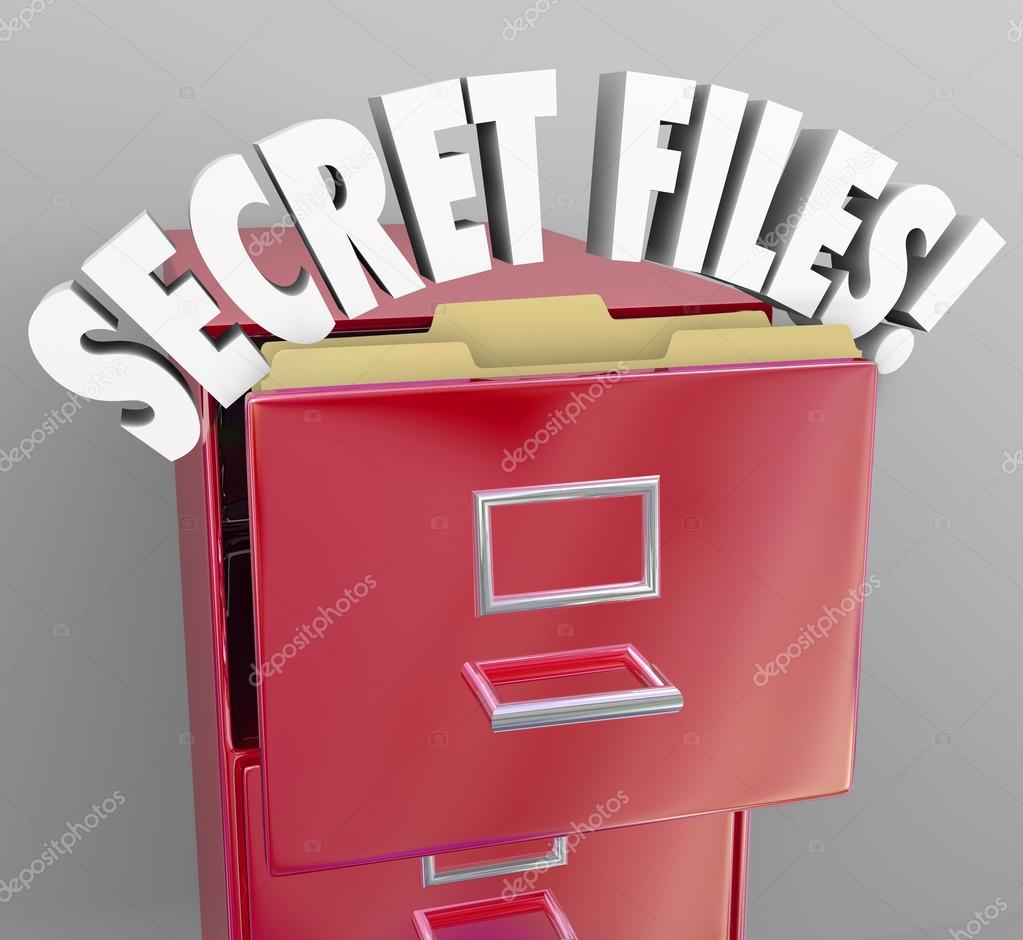 Secret Files Filing Cabinet 3d Words Confidential Classified Inf