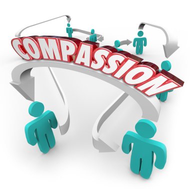 Compassion word on arrows connecting people clipart