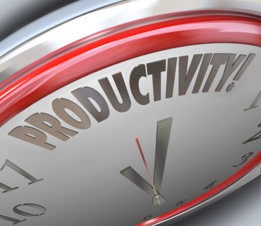 Productivity word on a clock clipart