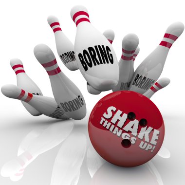 Shake Things Up words on a bowling ball clipart