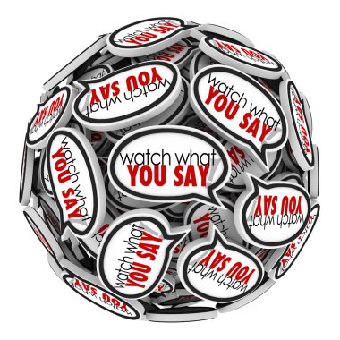 Watch What You Say words clipart
