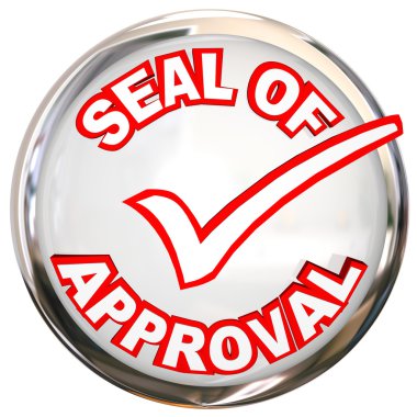 Seal of Approval words on stamp clipart
