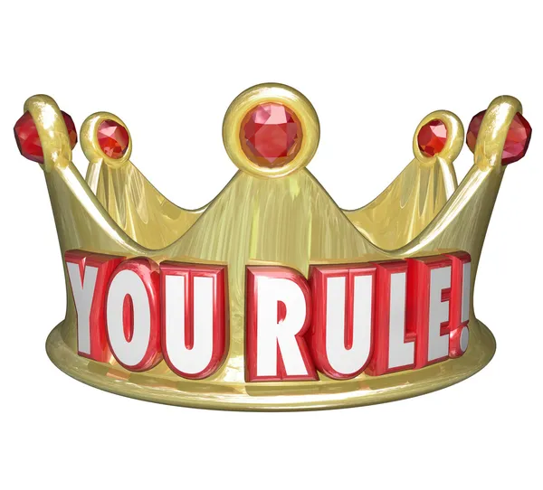 You Rule words on a gold crown — Stock Photo, Image