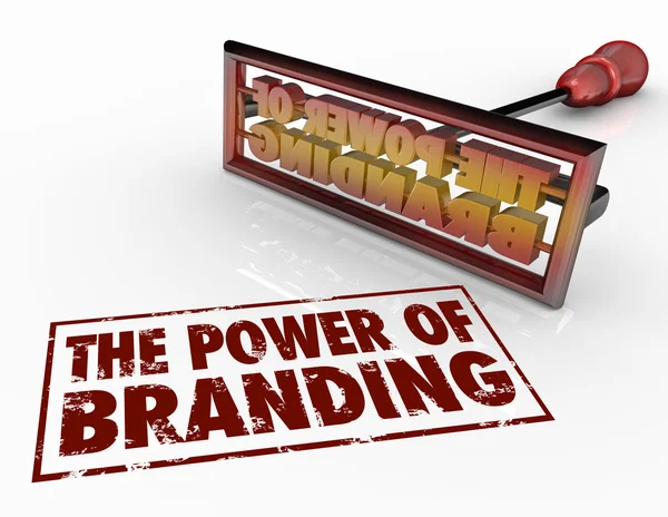 El poder de las palabras Branding y un hierro de marca —  Fotos de Stock