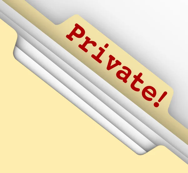 Private word in red letters on a manila folder — Stock Photo, Image