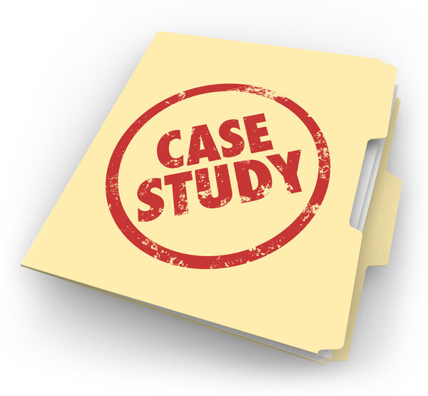 Case Study words stamped in red ink