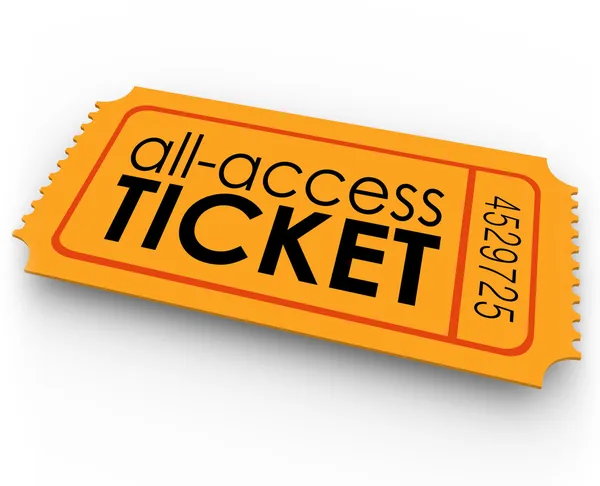 All Access Ticket words — Stock Photo, Image