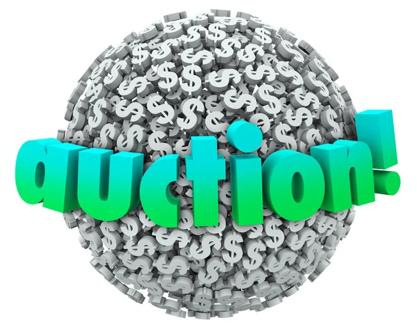 Auction word on a ball — Stock Photo, Image