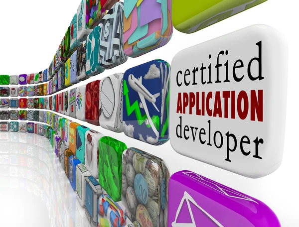 Certified Application Developer on an app tile — Stock Photo, Image