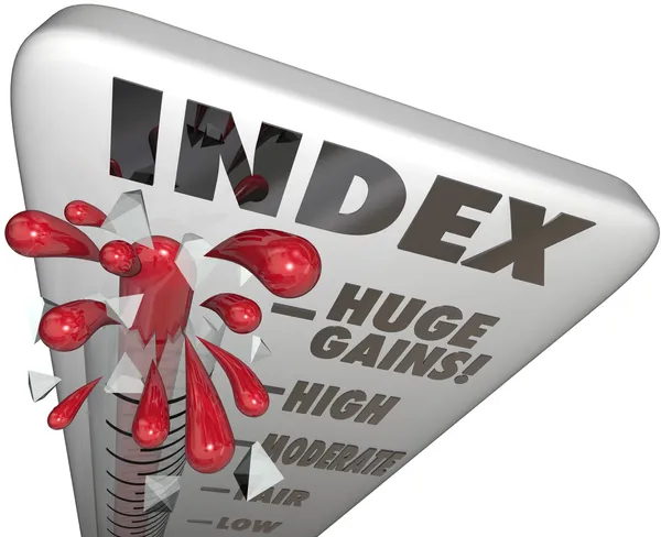 Index szó egy hőmérő — Stock Fotó