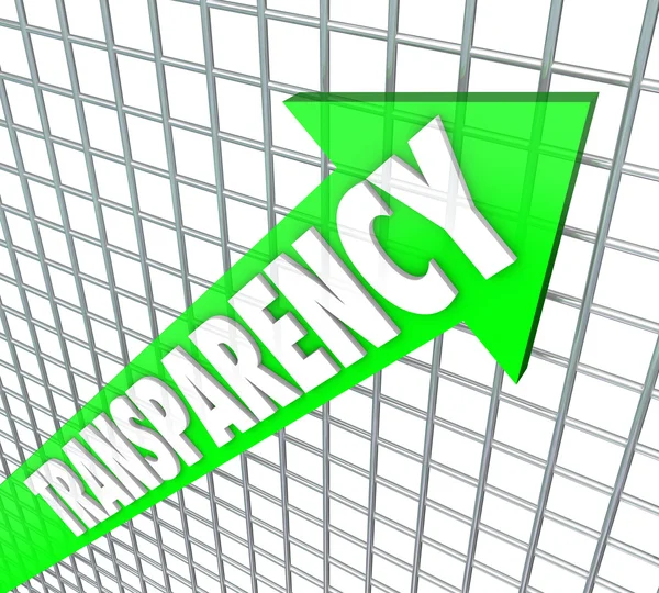 Transparency word on an arrow going up — Stock Photo, Image