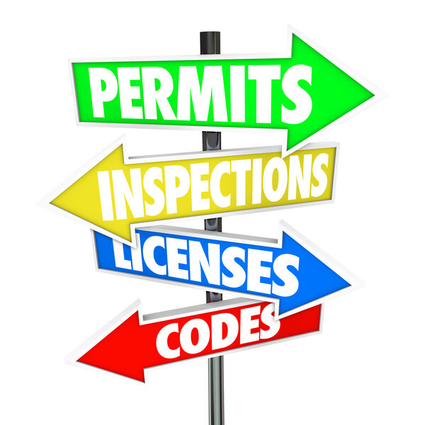 Permits, Inspections, Licenses and Codes words