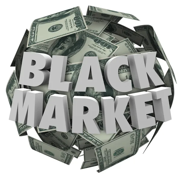 Black Market words on a ball — Stock Photo, Image