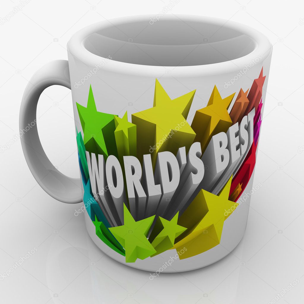 World's Best words and colorful 3d stars