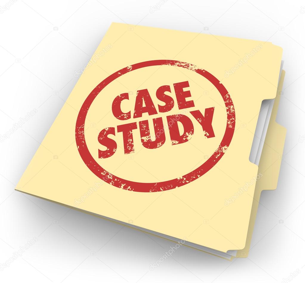 Case Study words stamped in red ink