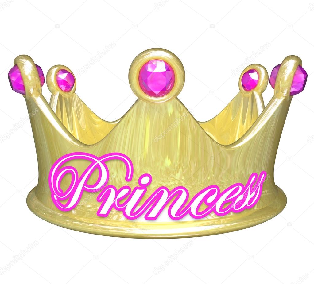 Gold crown with word Princess