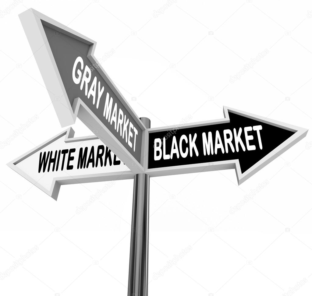 Black, Gray and White Market words