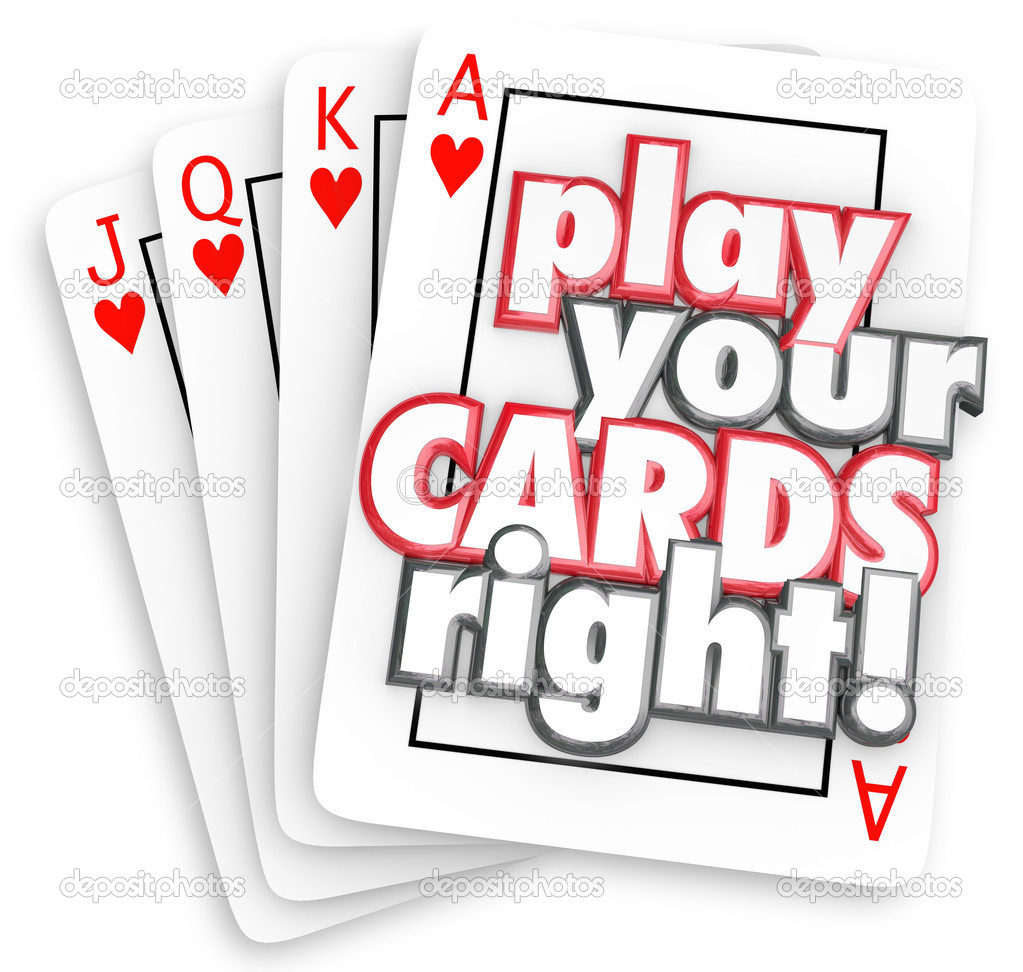 4 개의 트럼프 카드 오른쪽 단어 놀이 — 스톡 사진 © iqoncept 50443727