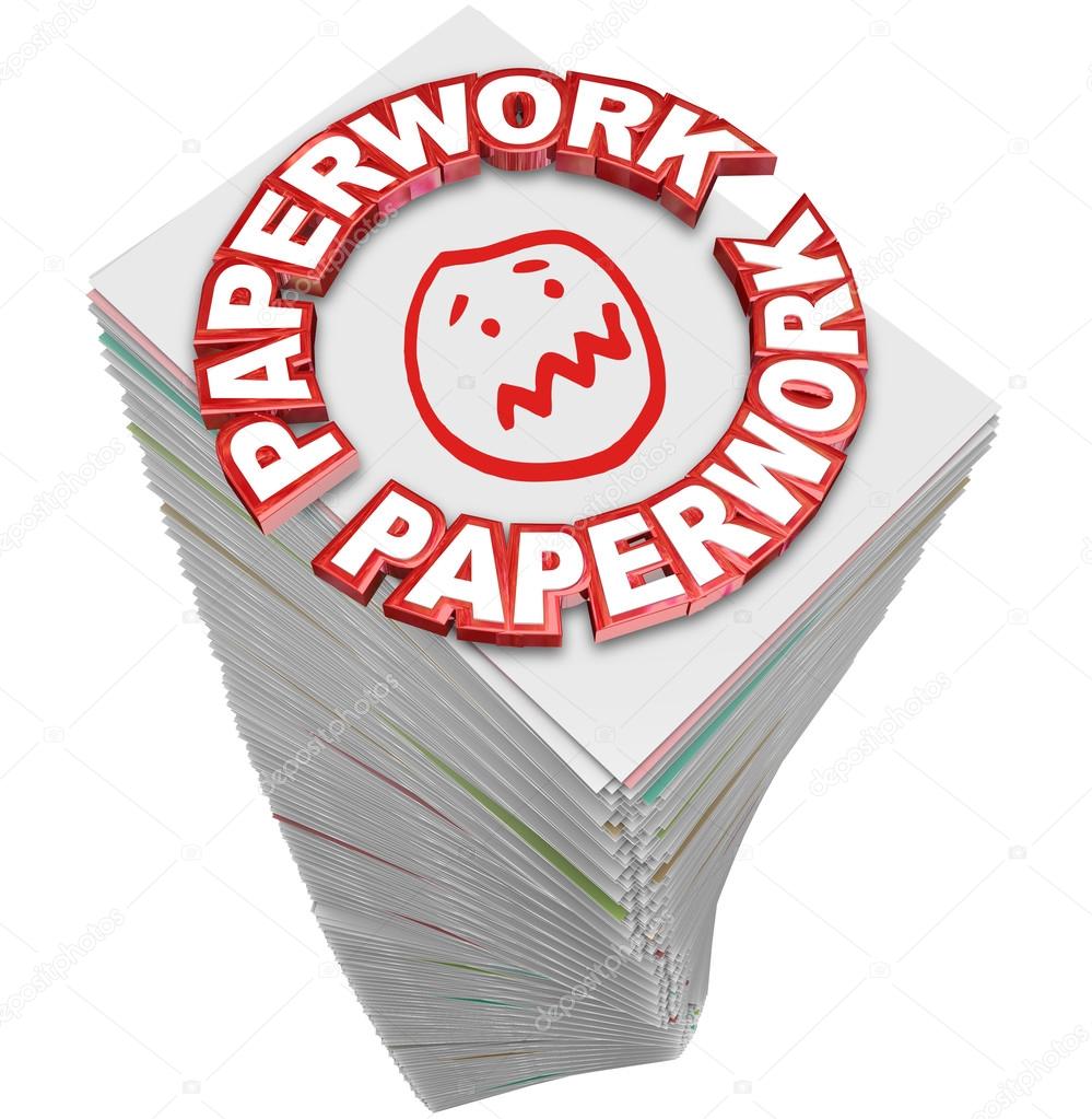 Paperwork word in 3d red letters