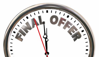 Final Offer Clock Deadline Time Running Out Last Chance 3d Animation clipart