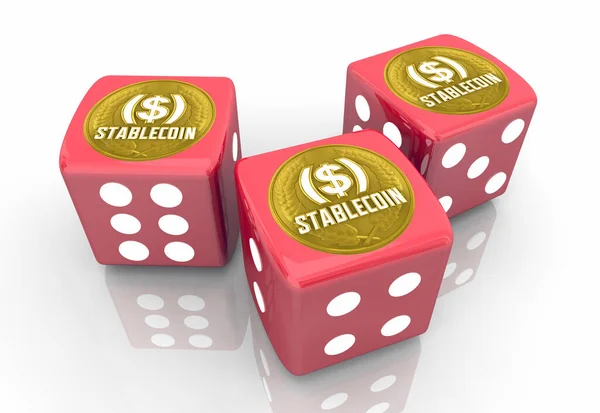 Stablecoin Kryptowährungswette Gamble Invest Rote Würfel Illustration — Stockfoto