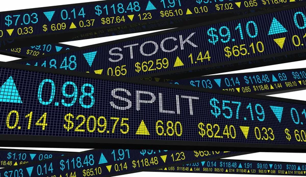 Stock Split Double Twice Number Company Shares Buy Sell Stocks — Stockfoto