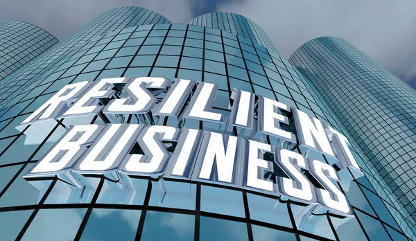 Negócios Resilientes Forte Durável Endure Desafios Edifícios Ilustração — Fotografia de Stock