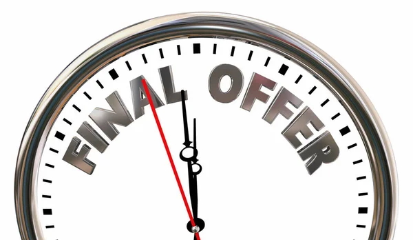 Final Offer Clock Deadline Time Running Out Last Chance Animation — 图库照片