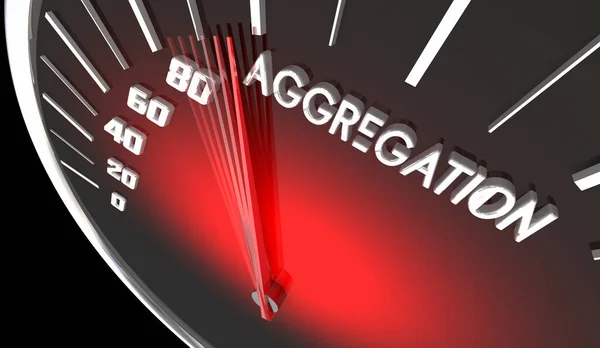 Aggregation Combine Together Speedometer Increase Higher Level Illustration — ストック写真