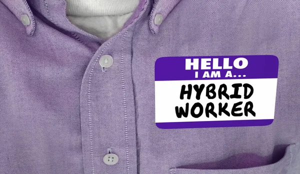 Hello Hybrid Worker Remote Job Work Home Virtual Office Illustration — Zdjęcie stockowe