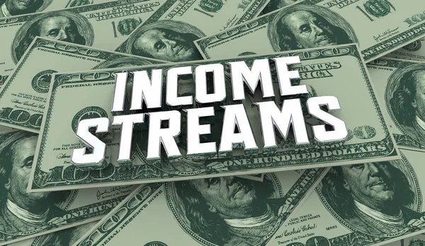 Income Streams Make More Money Cashflow Earnings Illustration — Zdjęcie stockowe
