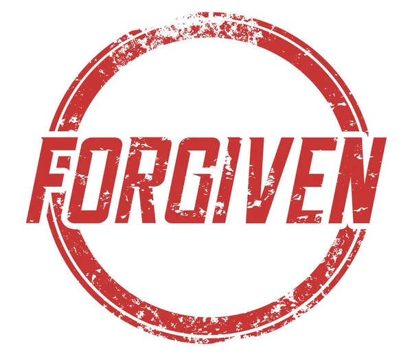 Forgiven Stamped Word Red Circle Forgiveness Grace Illustration — Zdjęcie stockowe