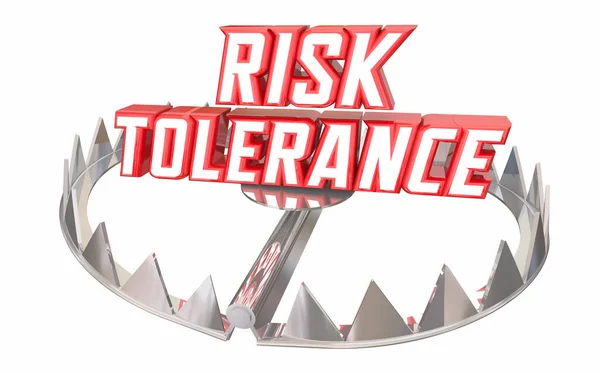 Risk Tolerance Danger Uncertainty Accept Loss Words Trap Illustration — ストック写真