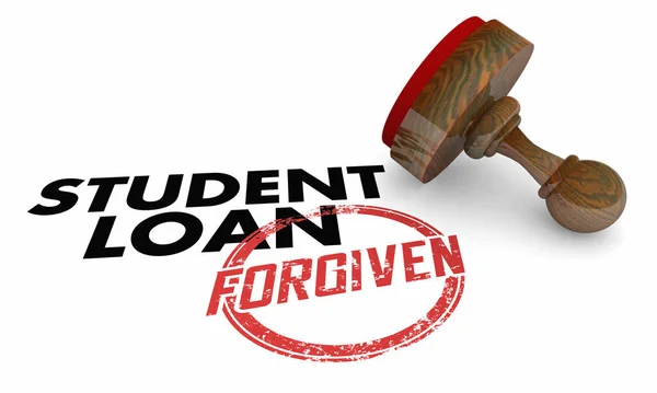 Student Loan Forgiven Stamp Word Debt Forgiveness Illustration — Fotografia de Stock