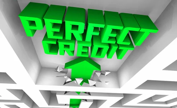 Perfect Credit Score Értékelés Jelentés Legmagasabb Lehetséges Szám Hitel Kamatláb — Stock Fotó