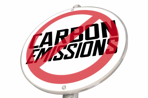 Carbon Emissions Sign Reduce Eliminate Co2 Pollution Illustration — Stockfoto